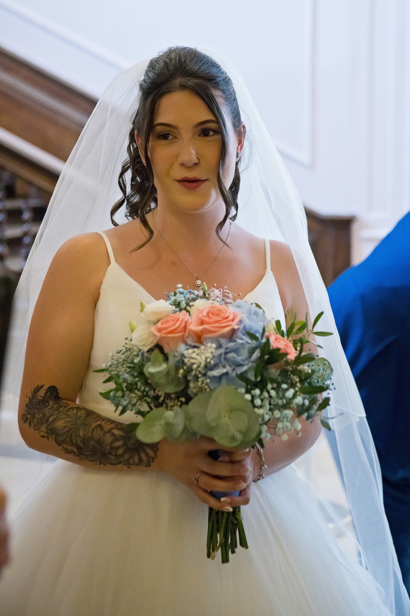 The bride with her bouquet