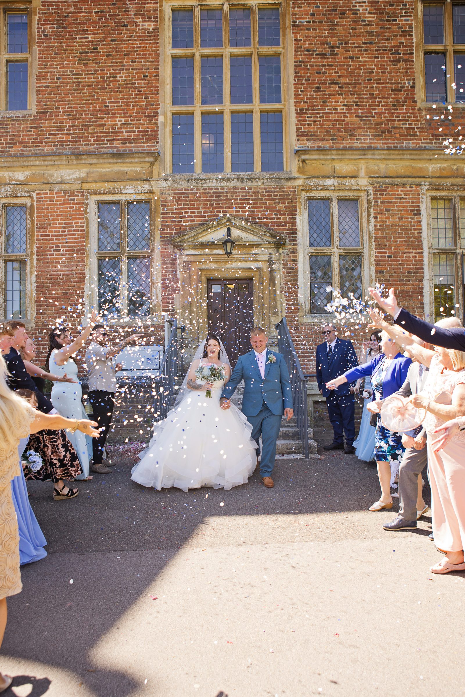 Confetti as they leave the house